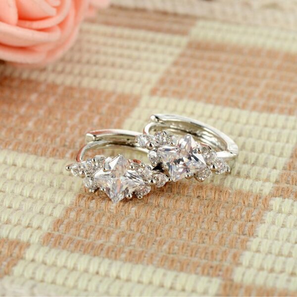 European And American Personalized Square Zircon Earrings - Image 5
