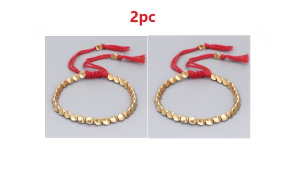 Handmade Tibetan Buddhist Bracelets On Hand Braided Copper Beads Lucky Rope Bracelet & Bangles For Women Men - Image 5