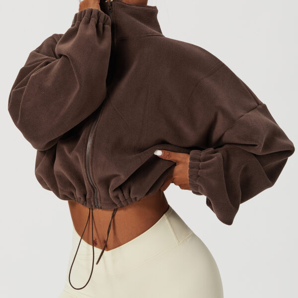 Outdoor Cashmere Sports Coat Women's Autumn Stand Collar Loose - Image 7