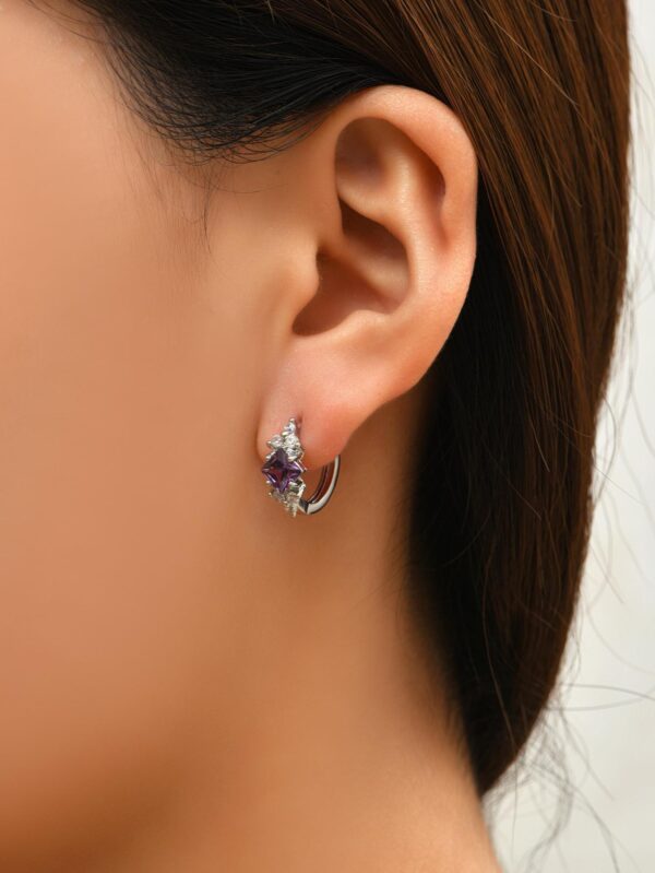 European And American Personalized Square Zircon Earrings - Image 8