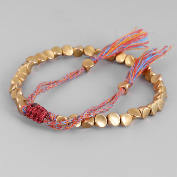 Handmade Tibetan Buddhist Bracelets On Hand Braided Copper Beads Lucky Rope Bracelet & Bangles For Women Men - Image 4
