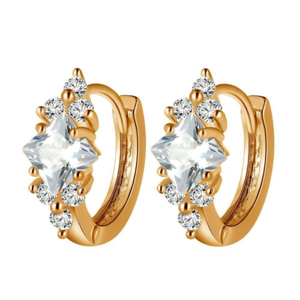European And American Personalized Square Zircon Earrings - Image 4