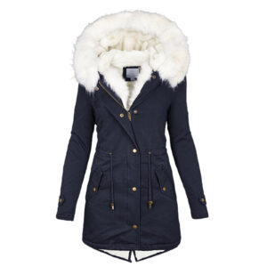 Women’s cotton padded jacket with white collar
