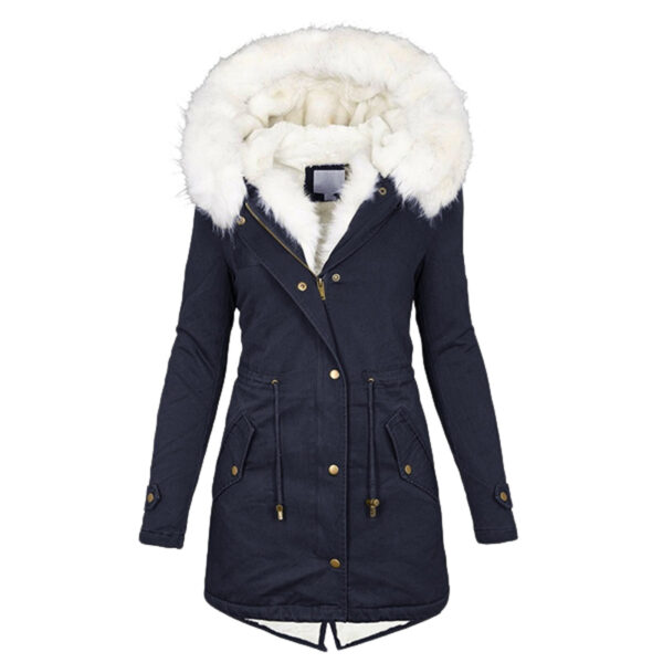 Women's cotton padded jacket with white collar - Image 2