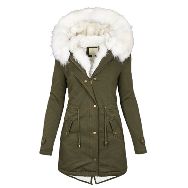 Women's cotton padded jacket with white collar - Image 5