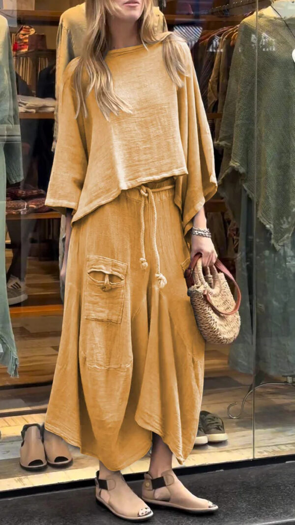 Casual Solid Color Loose Dress Two-piece Suit - Image 4