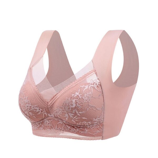 Lace Wireless Fixed Cup Push Up Bra - Image 2