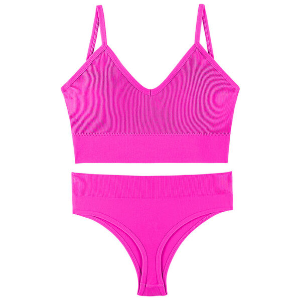 Women's Underwear Small Chest Push-up Thin Wireless Large Size Sports Sling Vest French Triangle Cup Bra Set - Image 7