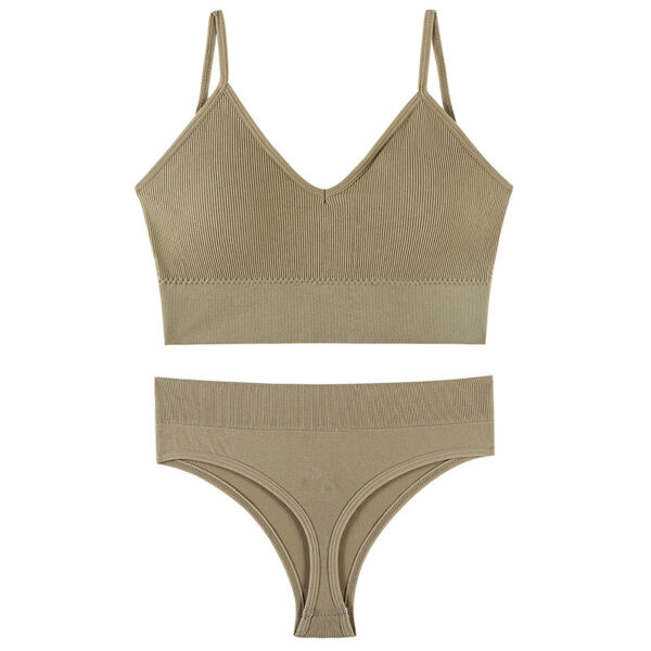 Women's Underwear Small Chest Push-up Thin Wireless Large Size Sports Sling Vest French Triangle Cup Bra Set - Image 6