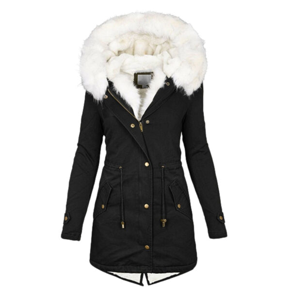 Women's cotton padded jacket with white collar - Image 4