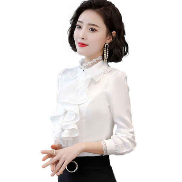 Women's Shirt Fashionable Fleece-lined Padded Top Bottoming Shirt - Image 5