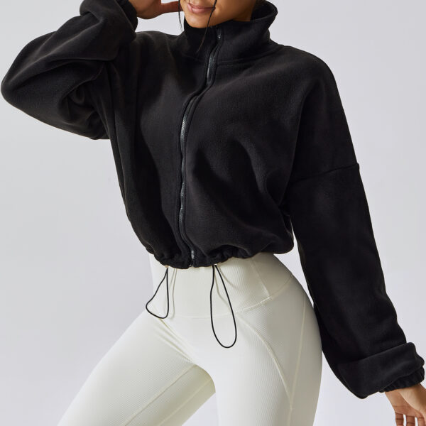 Outdoor Cashmere Sports Coat Women's Autumn Stand Collar Loose - Image 4