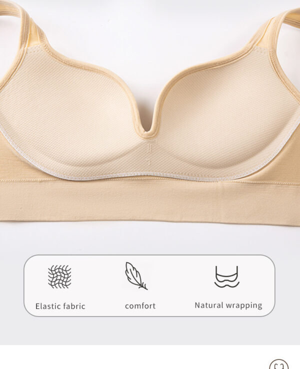 Back Button Up Bra With Wide White Straps - Image 4