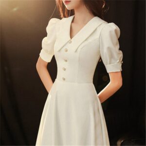 Solid Color Dress Daily Host Small Dress Female Skirt