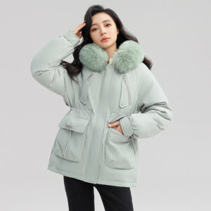 Horn Button Parka Women’s Loose