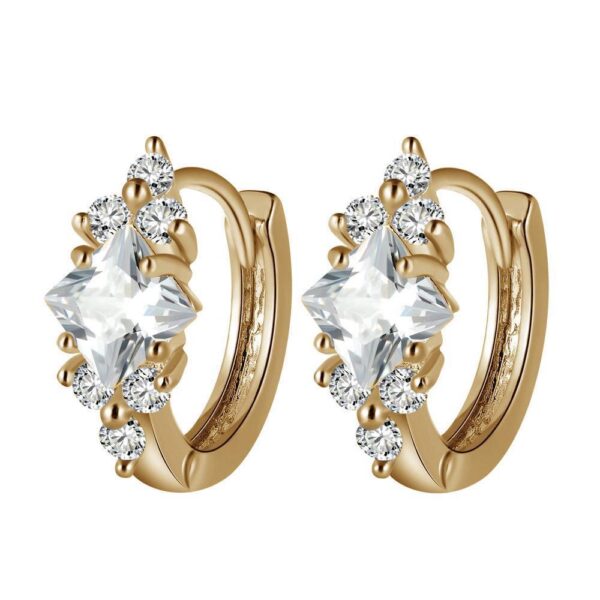 European And American Personalized Square Zircon Earrings - Image 7