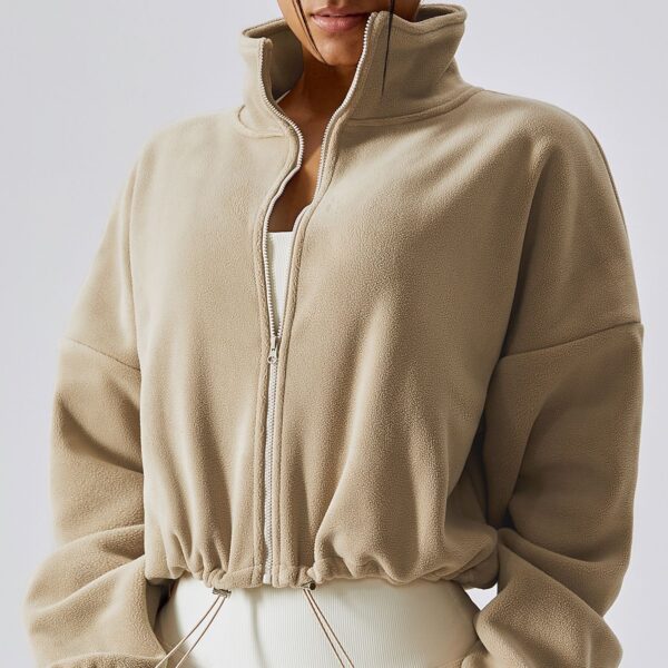 Outdoor Cashmere Sports Coat Women's Autumn Stand Collar Loose - Image 5