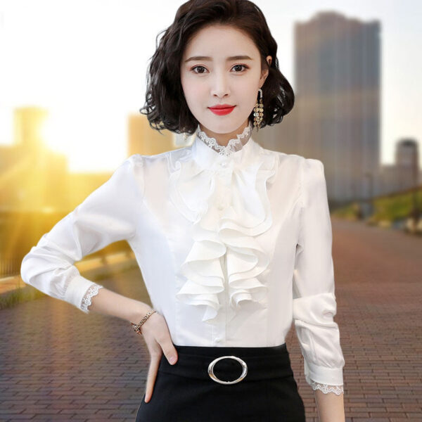 Women's Shirt Fashionable Fleece-lined Padded Top Bottoming Shirt - Image 2