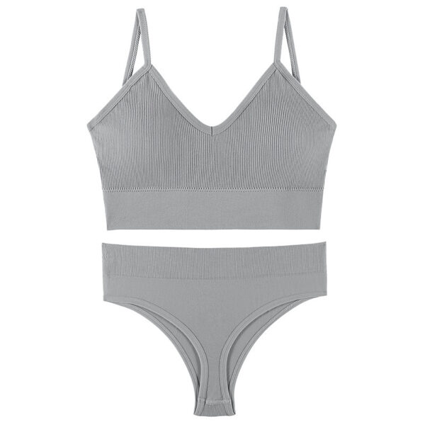 Women's Underwear Small Chest Push-up Thin Wireless Large Size Sports Sling Vest French Triangle Cup Bra Set - Image 8