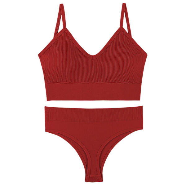 Women's Underwear Small Chest Push-up Thin Wireless Large Size Sports Sling Vest French Triangle Cup Bra Set - Image 10