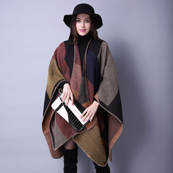 Autumn And Winter Scarf Versatile Lattice Ladies Travel Shawl - Image 4