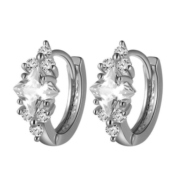 European And American Personalized Square Zircon Earrings - Image 2