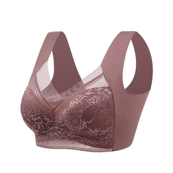 Lace Wireless Fixed Cup Push Up Bra - Image 4