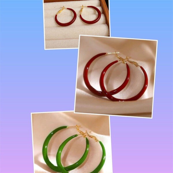 Special-interest Design Mild Luxury Retro Red Oil-spot Glaze Simple Bracelet Earrings - Image 3