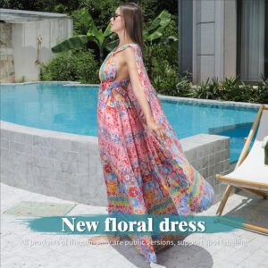 Women’s Floral Style Large Hem Dress