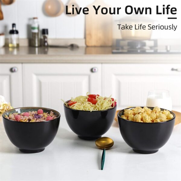 Creative Western Food  Kiln Change Peacock Green Bowl 24oz Bowl Set Of 4 For Cereal, Salad, Pasta, Soup, Dessert, Serving Dishwasher, Microwave And Oven - Image 5