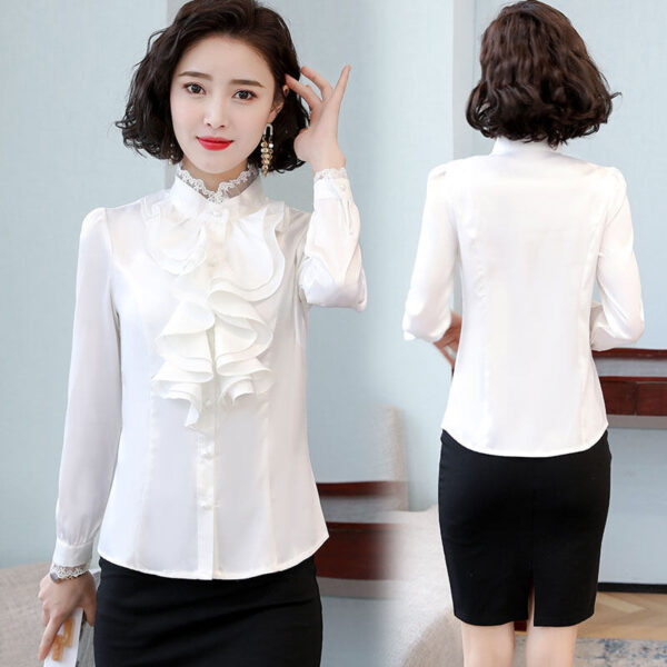Women's Shirt Fashionable Fleece-lined Padded Top Bottoming Shirt - Image 4