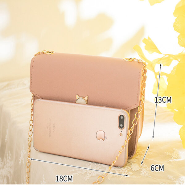 Small Messenger Bag New Sweet And Cute Cat Tassel Decoration Chain One Shoulder Small Square Bag Casual Messenger Bag - Image 5