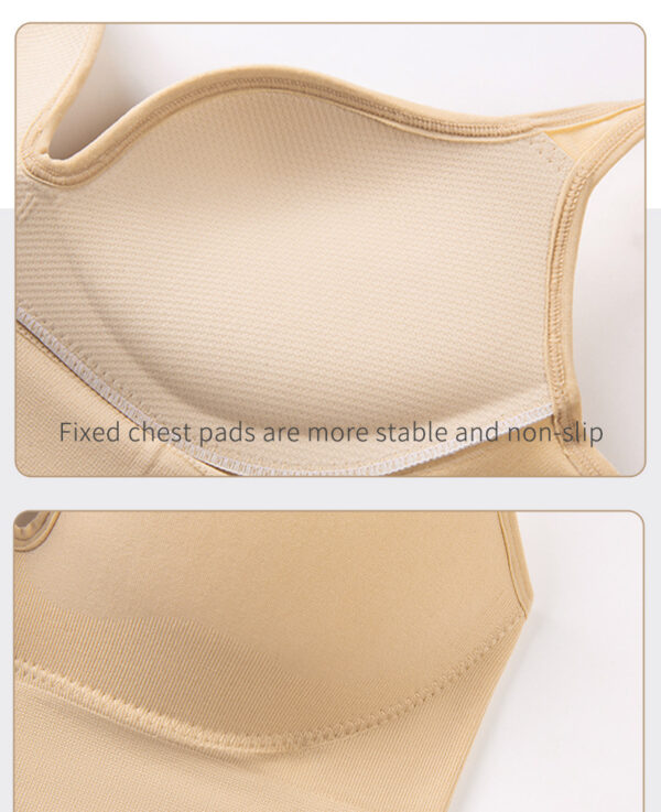 Back Button Up Bra With Wide White Straps - Image 2