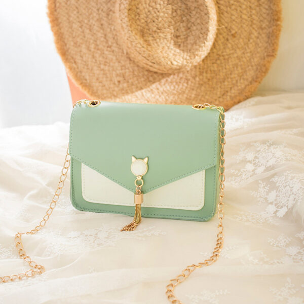 Small Messenger Bag New Sweet And Cute Cat Tassel Decoration Chain One Shoulder Small Square Bag Casual Messenger Bag - Image 10