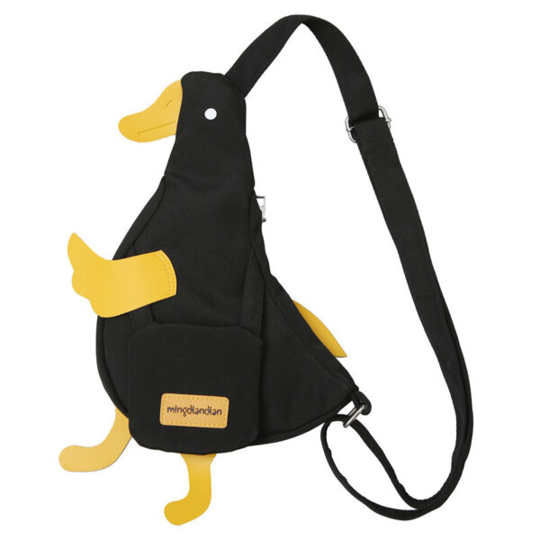 Cute Duck Canvas Bag Girls Messenger Shoulder Bag Funny Cartoon Chest Bags For Women - Image 3