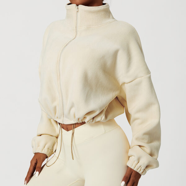 Outdoor Cashmere Sports Coat Women's Autumn Stand Collar Loose - Image 6
