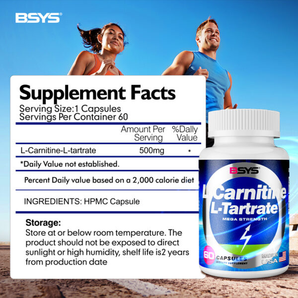 BSYS L-Carnitine L-Tartrate 60's - Image 2