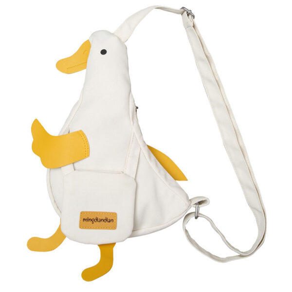 Cute Duck Canvas Bag Girls Messenger Shoulder Bag Funny Cartoon Chest Bags For Women - Image 6