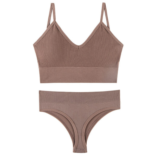Women's Underwear Small Chest Push-up Thin Wireless Large Size Sports Sling Vest French Triangle Cup Bra Set - Image 3