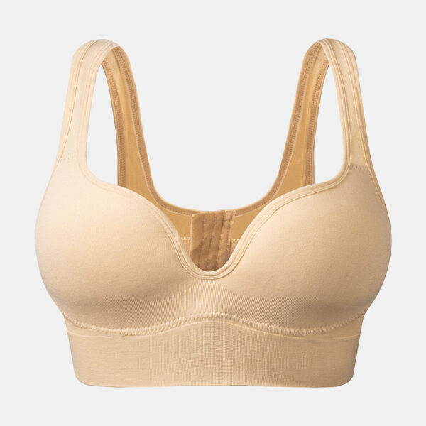 Back Button Up Bra With Wide White Straps - Image 3