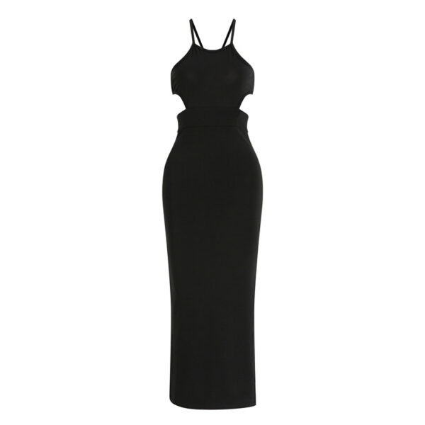 New Halter Neck Waist Back Slit Slim Dress - Image 3