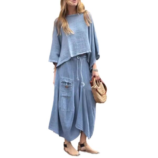Casual Solid Color Loose Dress Two-piece Suit - Image 7