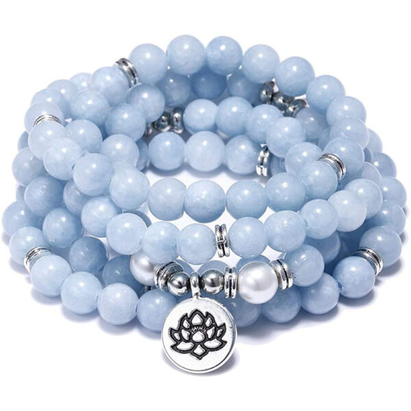 Amazon Stone Tiger Eye Stone Bracelet Necklace 108 Buddha Beads Lotus Bracelet - Image 8