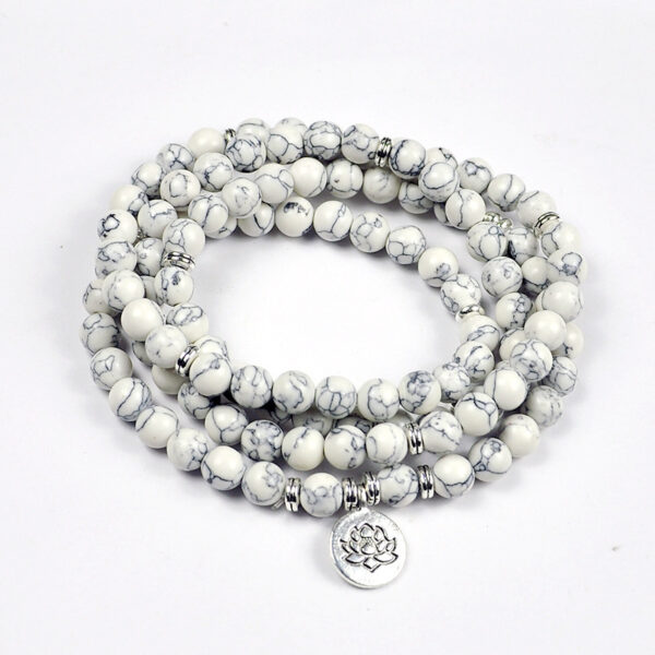 Amazon Stone Tiger Eye Stone Bracelet Necklace 108 Buddha Beads Lotus Bracelet - Image 4
