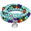 Amazon Stone Tiger Eye Stone Bracelet Necklace 108 Buddha Beads Lotus Bracelet - Image 2