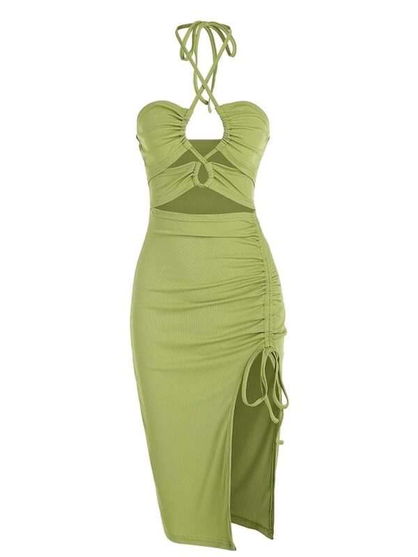 Women's Sleeveless Dress Sex Midi Halter Dresses Criss Cross Cami Womens Dresses Dress For Party - Image 2