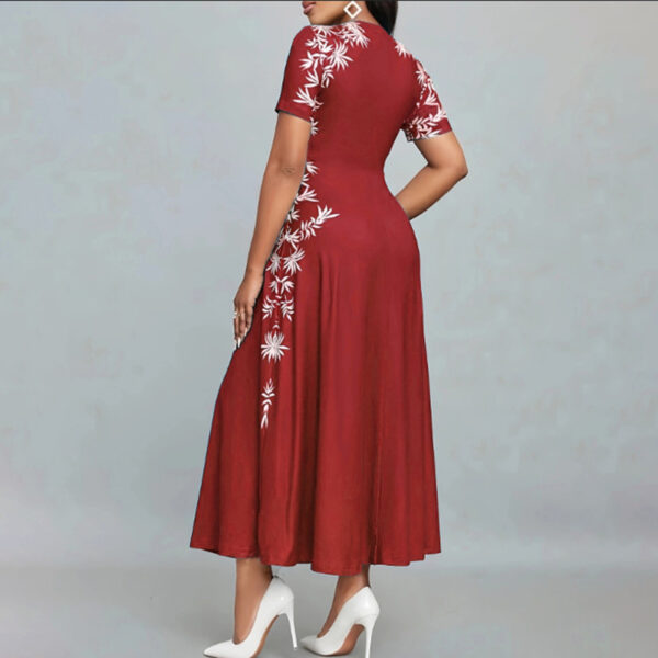 Women's Elegant Short Sleeve Maxi Dresses Casual Empire Waist Long Dress - Image 10