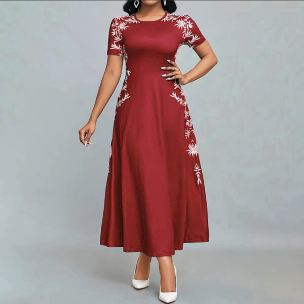 Women's Elegant Short Sleeve Maxi Dresses Casual Empire Waist Long Dress - Image 8